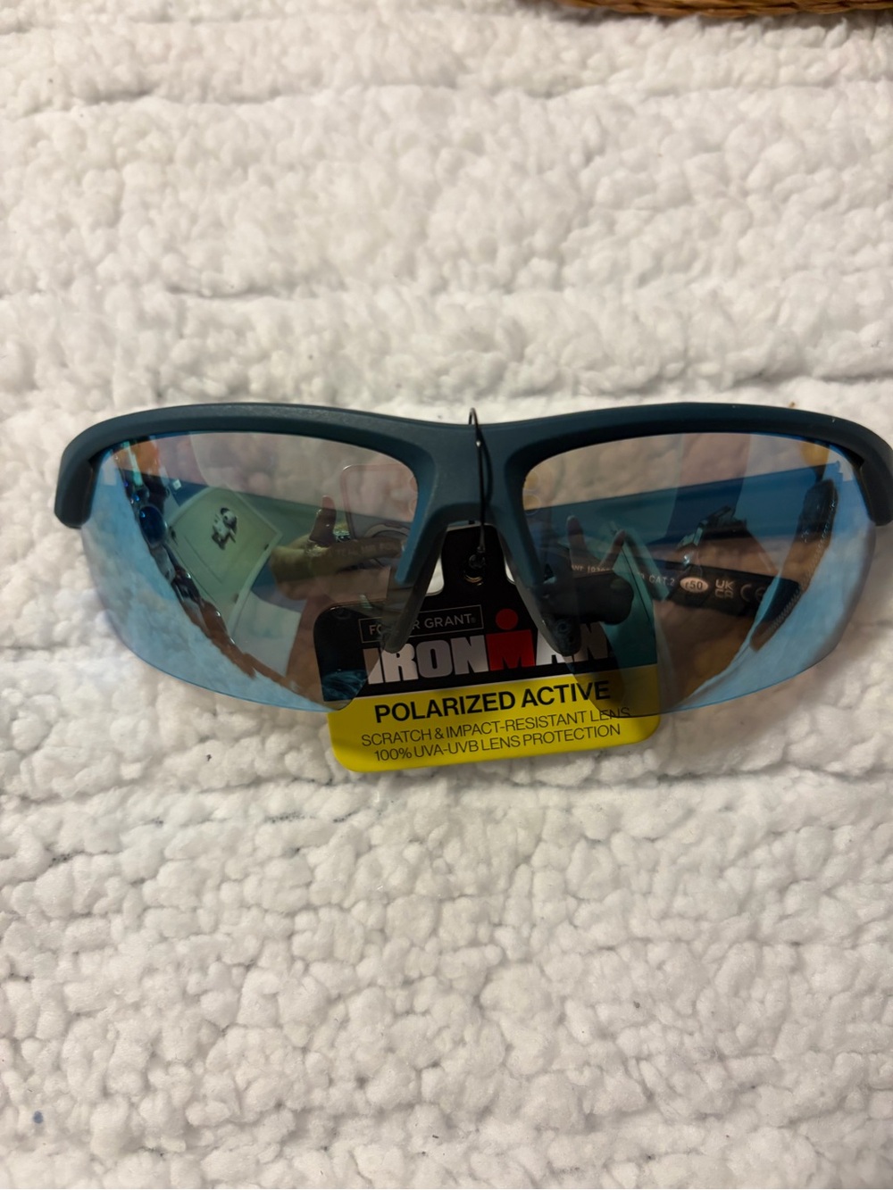 Iron Man Blue Mirrored Polarized Sport Sunglasses